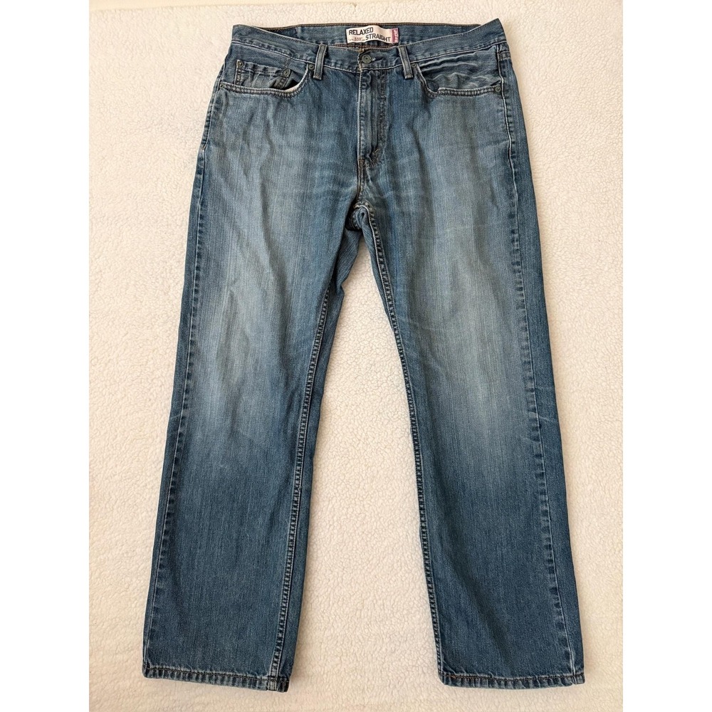 Levis 559 Jeans Mens 34x30 Blue Relaxed Straight 100% Cotton Denim Med Wash